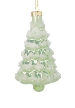 Bombka choinka szklana 12cm seledynowa (518343)