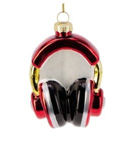 Glass bauble: Red headphones (512169)