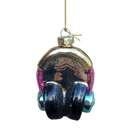 Glass bauble: Gold headphones (512169)