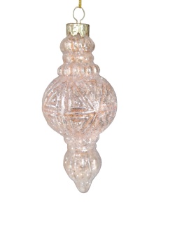 Bombka szklana buława róż mrożony (TG61659)-20%
