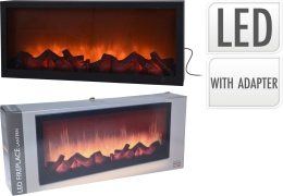 Black metal fireplace 25x57cm power supply (ADA100120)
