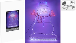 Snowman outline 117cm with flash, colorful timer (AXT100060)