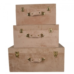 Kufer welurowy beżowy duży h;25*58*37cm (6190)-20%