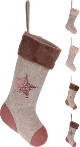 Skarpeta duża filc z futerkiem różowym 4 wzory(010014)-20%