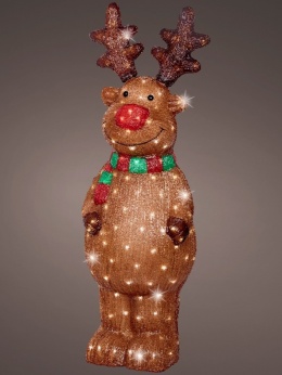 Renifer akryl 110cm brązowy 180LED zimny timer (490379)