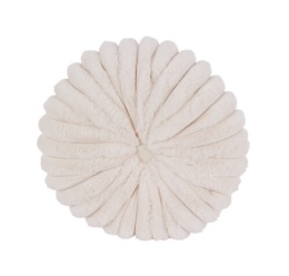 Round pillow 35cm white fur (518858)