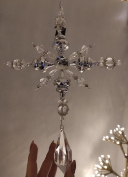 Zawieszka gwiazda akrylowa maxi z soplem 32*20cm (PS0381)-30%