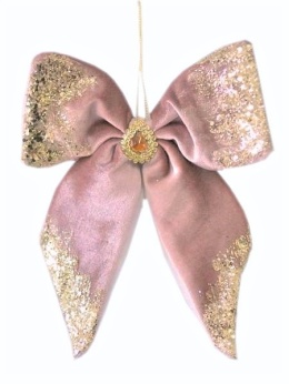 Zawieszka kokarda róż welur z kamieniem i brokatem(TG615507-3)-20%