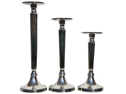 Świecznik metal. srebrny mały 23,5*11cm (IK0072)-20%