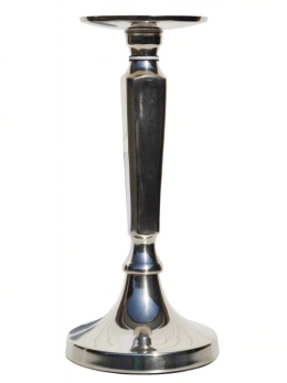 Świecznik metal. srebrny mały 23,5*11cm (IK0072)-20%