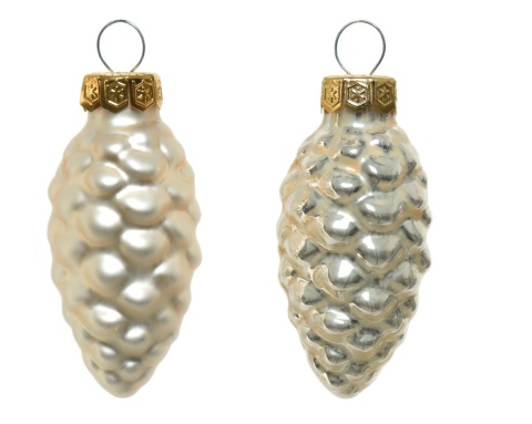 Szyszki szklane ecru bł/mat 2,5x6cm opakowanie 12szt (012106)