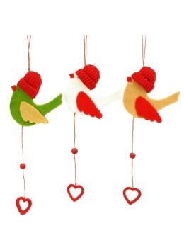 Zawieszka ptaszek filc płaski z sercem (OZB04484)-20%