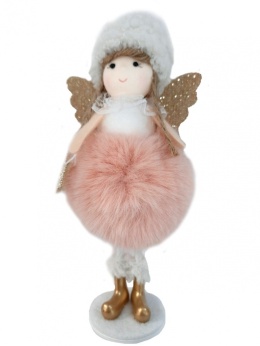 Aniołek na podstawie 19cm spódnica futerko 3kolory (DT-201-0090) -40%