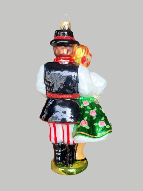 Bombka Morozko: Para ludowa krakowska (468) zielona spódnica