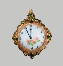 Bombka Morozko: Zegar wiszący okrągły z kwiatkami (436)