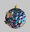 Bombka GlitterLab: Kula żłobiona opalizująca niebieska z motylami (5183NM)