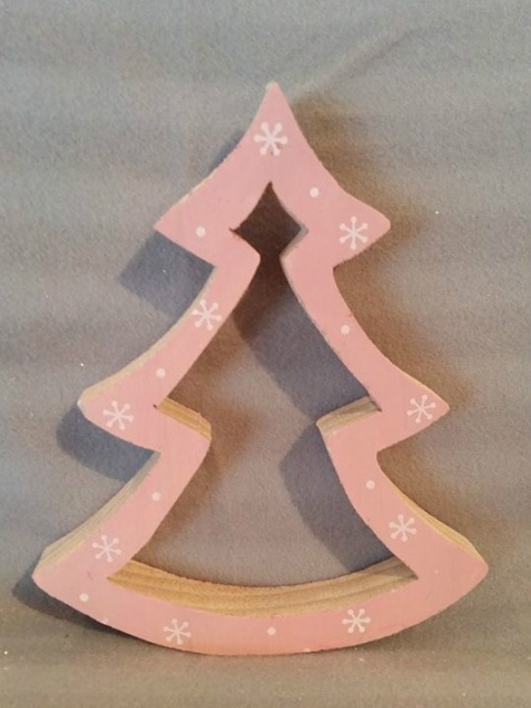 Choinka drewn. różowa wys.18cm (CHR249) -50%