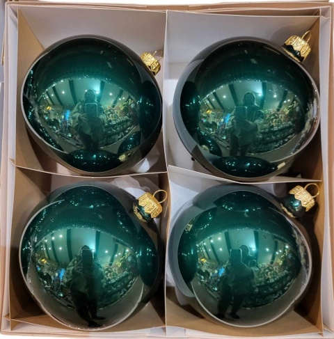 Bombki 120 butelkowa zieleń opal op.4szt.