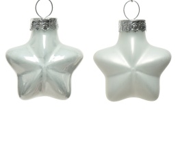 Gwiazdki szklane opakowanie 12szt białe błysk/mat (010186) 4x2x4,5cm (tuba)