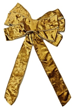 Kokarda MAXI 3D welur stare złoto + brzeg złote koraliki (JK0693) dł.50x26x4cm