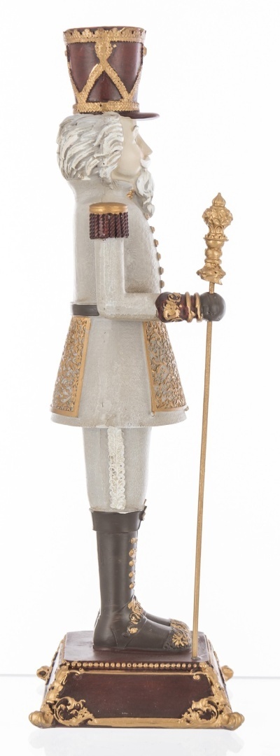 Dziadek do orzechów 42cm szary na podstawie poliresing (156496)