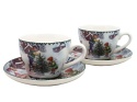 Set of 2 ceramic cups and saucers "Christmas Time" (PG-19437) in a decorative box