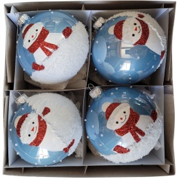 Baubles 100 decorated ornaments pack of 4: WINTER FUNNY