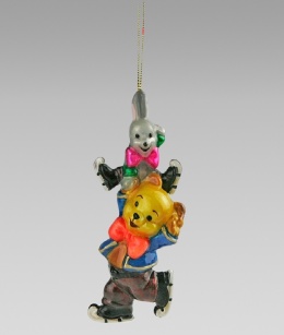 Bombka Komozja: Miś z zającem na łyżwach (3247S00)