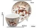 Set of 2 ceramic cups and saucers "forest animals" (PG-19680) in a decorative box