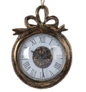 Retro clock pendant with bow (515503)