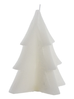 Świeca choinka rustykalna biała duża (SW05166) h:15,5x12,5cm