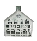 Winter lantern house for candles, gray metal roof (JK0141)