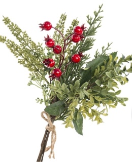 Bukiet mix gałązek z czerwonymi owocami dł. 30cm (OZB07304)