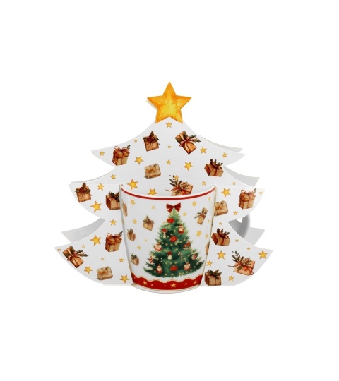 400ml porcelain mug in Christmas Tree packaging