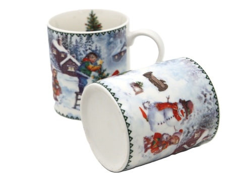 Set of 2 ceramic mugs "Christmas time" (PG-19383) in a decorative box