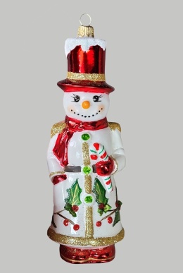 Bombka formowa: Bałwan długi ostrokrzew (166) H