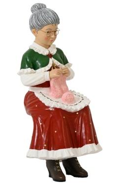 Babcia siedząca MAXI robiąca na drutach (646629)