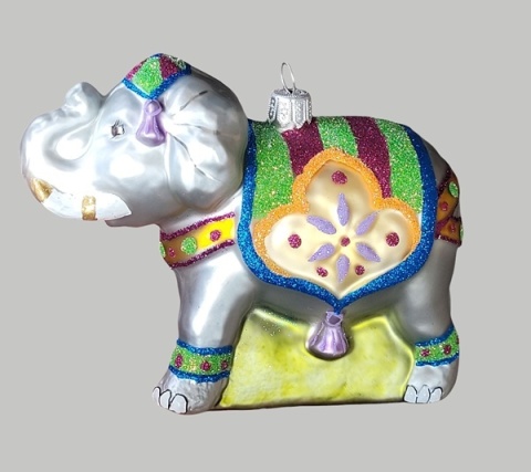 Bauble form: Circus collection: Elephant with a rug (155) H