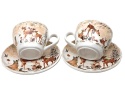 Set of 2 ceramic cups and saucers "forest animals" (PG-19680) in a decorative box
