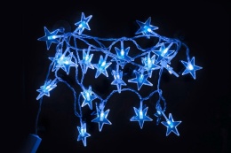 Lampki LED 20L gwiazdki dł.2,8m wew. przeźroczyste białe zimne (10/00/ELA)-20%