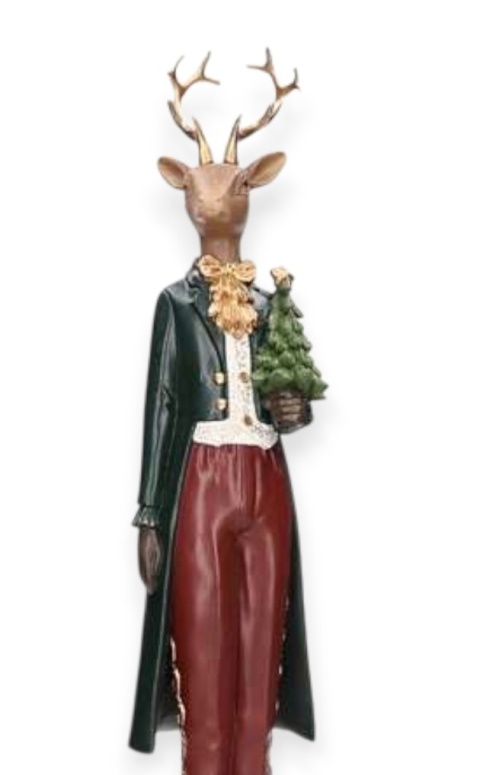 Mr. Deer 46cm in a green frock coat (TG79469-2)