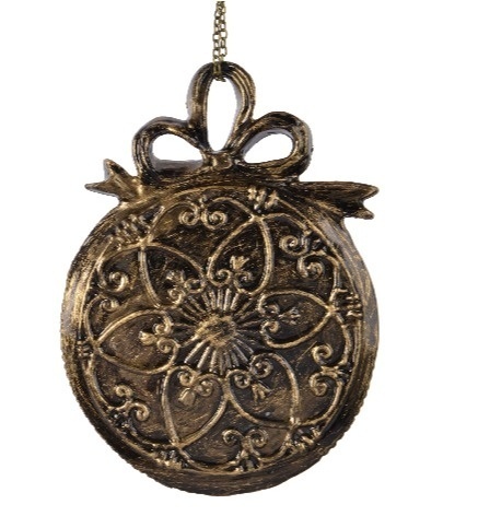 Retro clock pendant with bow (515503)