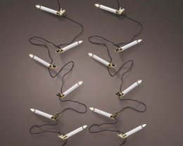 White candles 20 LED warm on a clip, length 9.5 m, indoor/outdoor timer (492879)