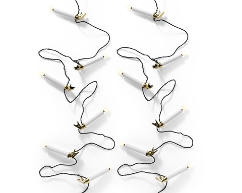 White candles 20 LED warm on a clip, length 9.5 m, indoor/outdoor timer (492879)