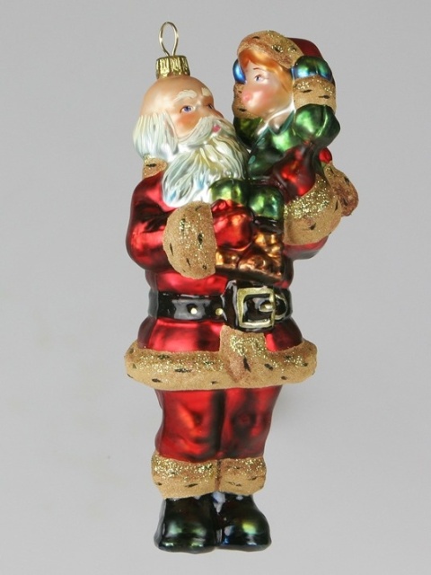 Bombka Komozja: Mikołaj z dzieckiem na ręce (2631K19)