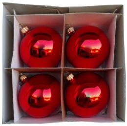 Bombki 100 czerwony błysk op.4szt.