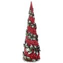 Christmas tree medium cone hawthorn berries and holly, polyresin (169971)