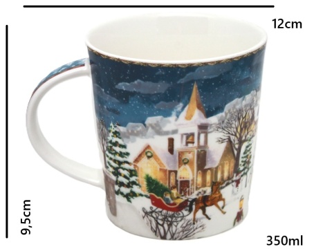 Kubek ceramiczny "świąteczna wioska" (PG-19772) w ozdobnym pudełku