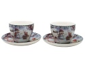 Set of 2 ceramic cups and saucers "Christmas Time" (PG-19437) in a decorative box