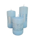 Świeca słupek niski Snow Queen niebieski (BT0003-SQ-08)